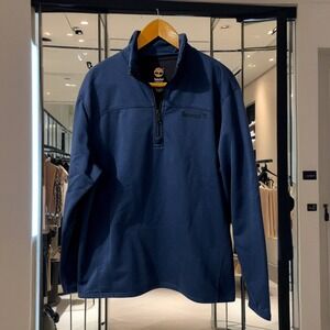Timberland Men's Pullover Quarter‎ Zip Blue Long Sleeve Outdoor Casual Top  M